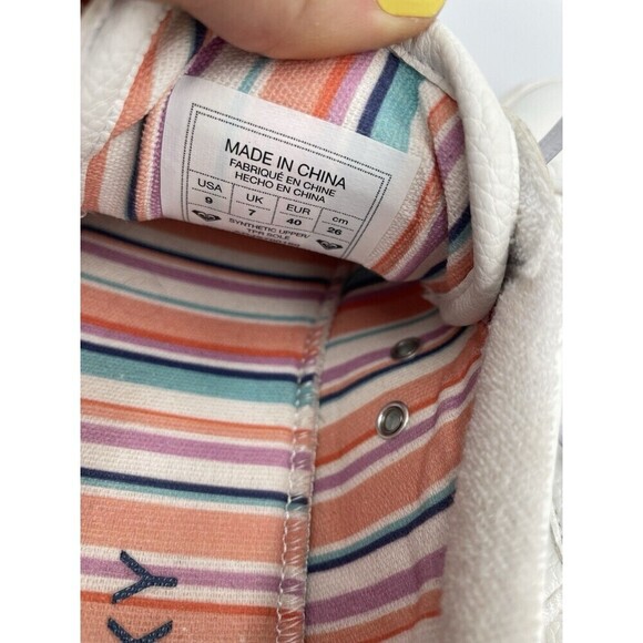 Roxy White Bessie Platform Lace Up Sneakers Women’s Size 9 Slip On Summer Shoe - Picture 10 of 10